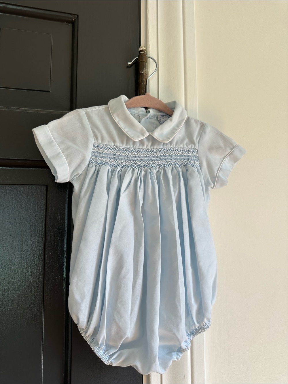 Vintage First Impressions Baby Boy Blue Smocked Bubble Romper 3/6M